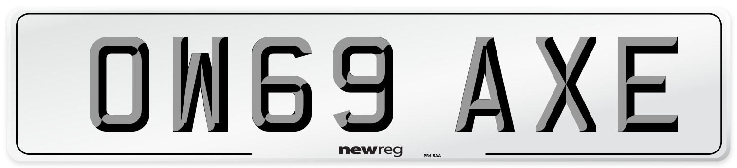 OW69 AXE Number Plate from New Reg